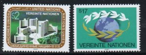 United Natons Vienna Sc 72-73 1987Park & Peace stamp set mint NH