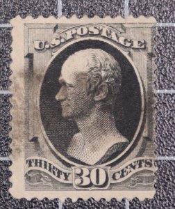 Half Cat - Scott 190 30 Cents Hamilton Used Nice Stamp SCV $90.00 