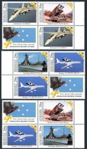 Micronesia 138-141 3 blocks/3-label, MNH. Operation Desert Storm, 1991. Planes,