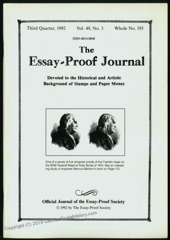 Essay-Proof Journal No193 USPOD 1870-97 Columbians 44686