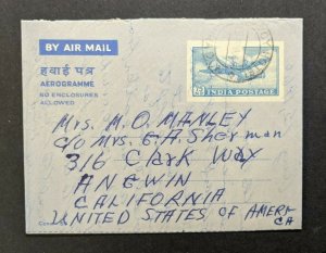 1960 Savoy Hotel Dehra Dun India Airmail Cover to Angwin California USA