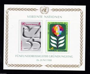 United Nations, Offices in Vienna, Austria - Scott # 14 Souvenir Sheet - MINT