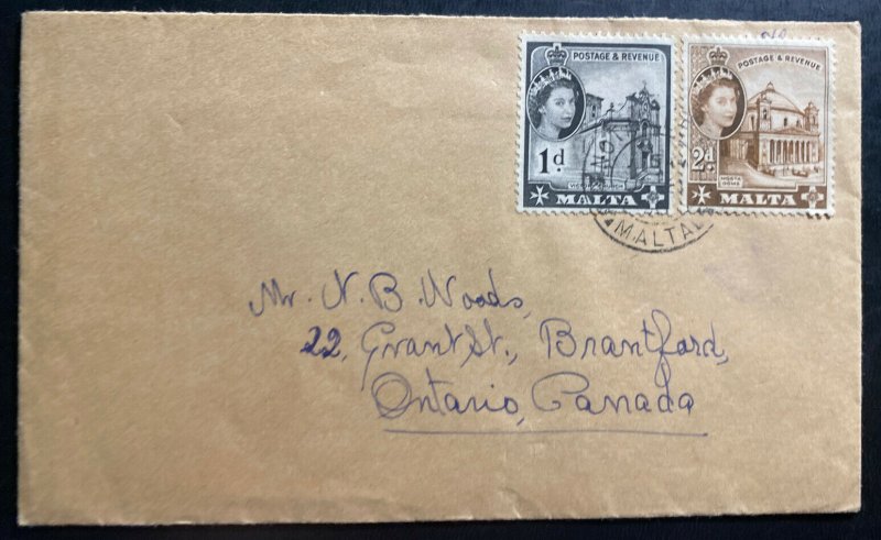 1956 Dingli Malta Cover To Ontario Canada 