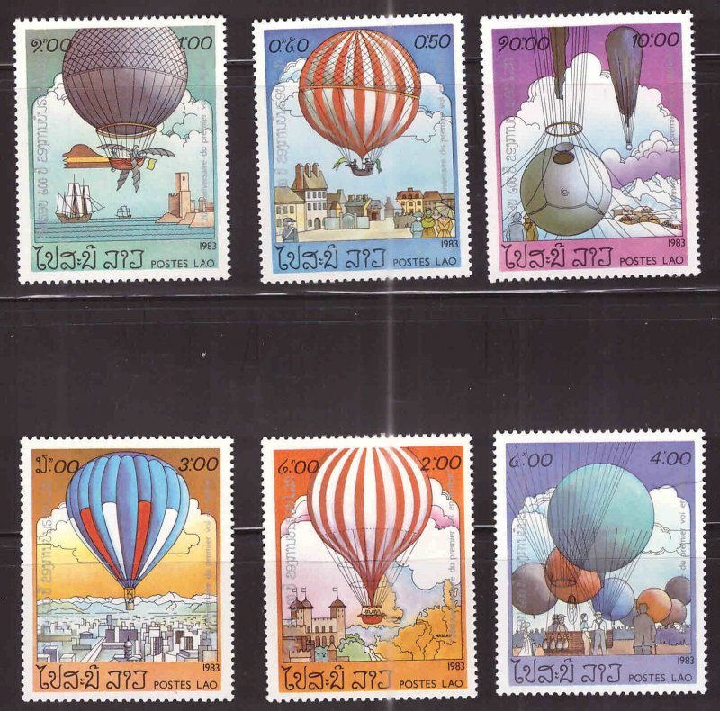 LAOS Scott 459-464 MNH** Balloon set