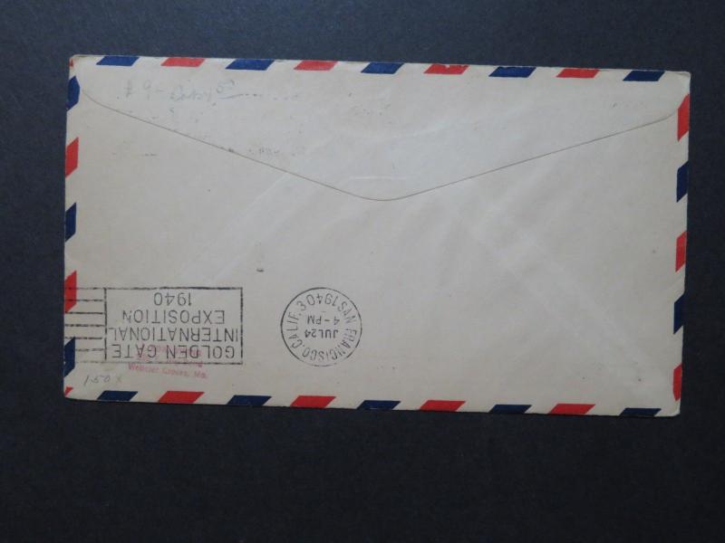 New Zealand 1940 First Flight Cover to San Fran - Z8702