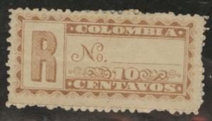 Colombia Scott F12 MH* 1892 Registration stamp