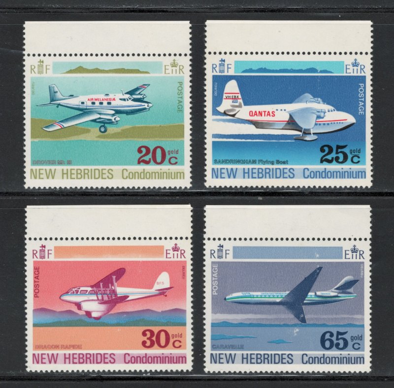 British New Hebrides 1972 Airplanes Scott # 151 - 154 MNH