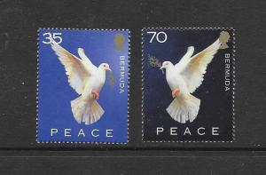 BIRDS - BERMUDA #855-6 DOVES  MNH