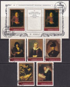 Russia 1983 Sc 5129-34 Hermitage Paintings Leningrad Various Artists Stamp CTOSS