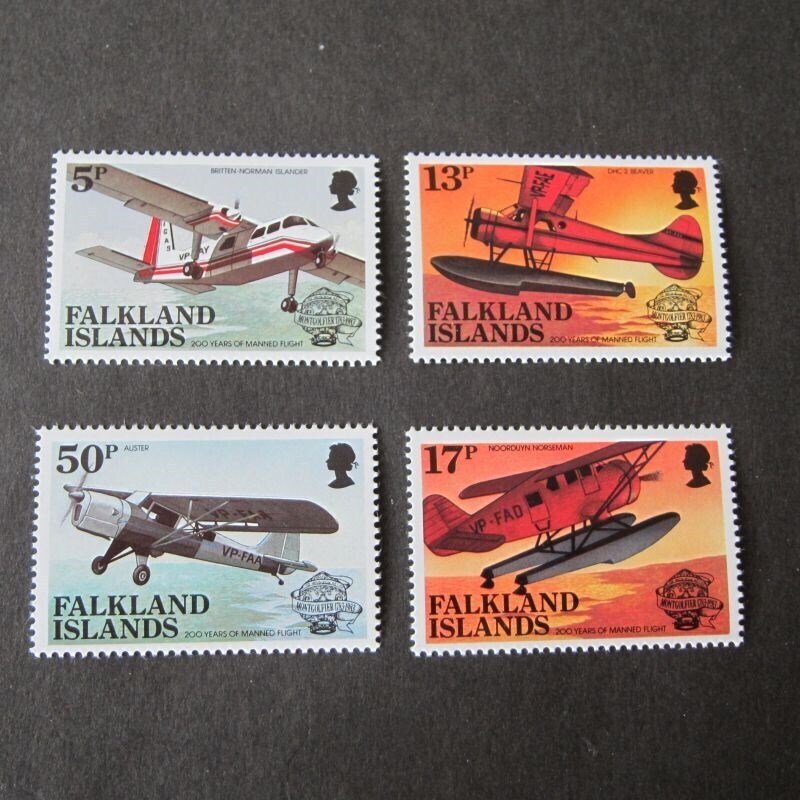 Falkland Islands 1983 airplane Sc 383-386 set MNH