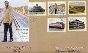 Kenya 2017 FDC Standard Gauge Railway 5v Set Cover Trains Railways Rail Stamps