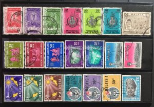 MALAYSIA 1957-65 National Issues 9 complete sets USED M3723b