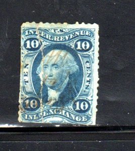 #R36c 10 CENT INLAND EXCHANGE REVENUE STAMP F-VF USED a