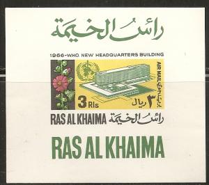 Ras Al Khaima Michel BL25 1966 WHO Headquarters s.s. NH