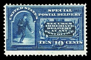 Scott E5 1895 10c Special Delivery Issue Mint Fine+ OG HR Small Stain Cat $210
