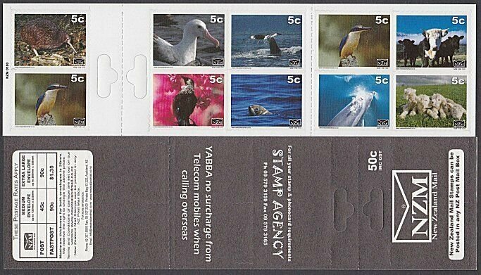 NEW ZEALAND 2006 50c National Mail booklet - birds, whales etc.............M782b