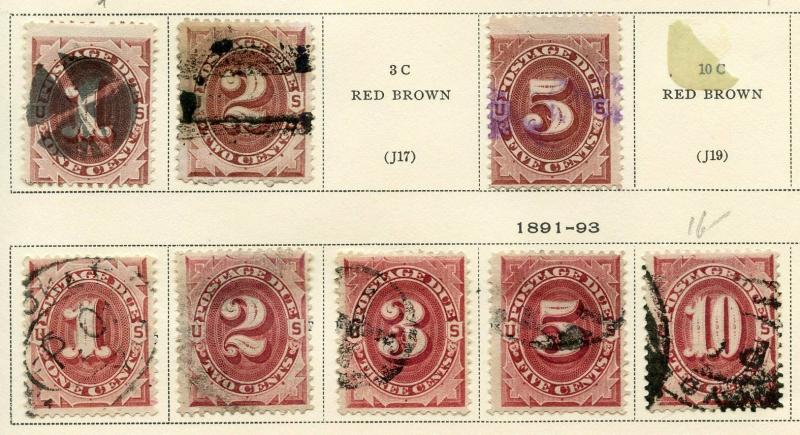 UNITED STATES POSTAGE DUE   LOT    USED  AS SHOWN