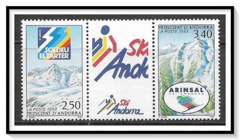 French Andorra MNH 423-4 W/Label Ski Resorts 1993