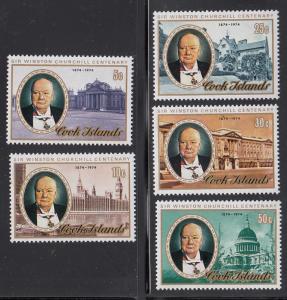 Cook Islands 1974 MNH Sc 417-421 Sir Winston Churchill Set of 5