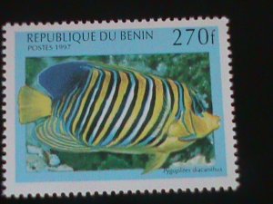 ​BENIN-1997-COLORFUL-BEAUTIFUL-LOVELY FISHES-MNH -VF-LAST ONE-HARD TO FIND