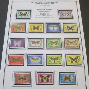 Norfolk Island 1976 Sc 201-17 Butterfly set MNH
