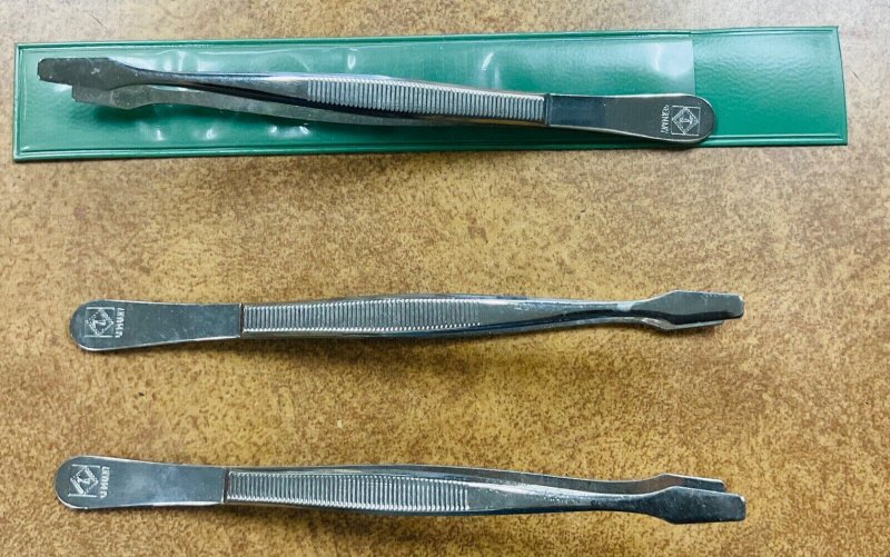 Lighthouse stamp tongs or tweezers, 4.74” size will sleeve