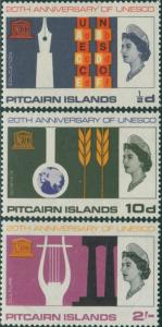 Pitcairn Islands 1966 SG61-63 UNESCO set MNH