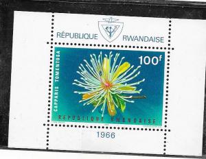 Rwanda #160a  100f Flower Souvenir Sheet (MNH) CV $9.00