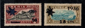 Liberia #265, 267  MNH  Scott $3.35