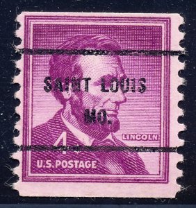 Saint Louis MO, 1058-61 Bureau Precancel, 4¢ coil Lincoln