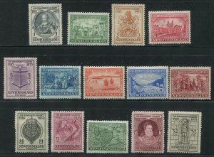 NEWFOUNDLAND #212-225 MINT SET VF