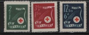 CROATIA, B70-B72 , MINT HINGED, SET