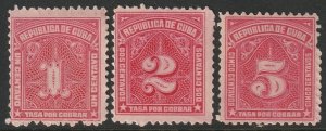 Cuba 1927 Sc J8-10 postage due set MLH*