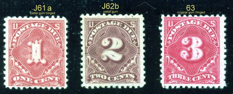 j61a, J62b, J63  Postage Due Mint(see photo for condition)   ⭐⭐⭐⭐⭐⭐