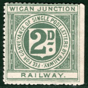 GB Lancs WJR RAILWAY QV 2d Letter Stamp *WIGAN JUNCTION* (1900) Mint MNG BRW97