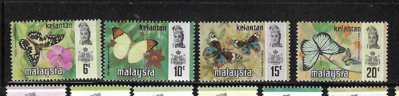 MALAYSIA - KELANTAN - BUTTERFLIES 1971 #96 - 104 MNH