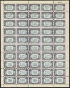 916a, COMPLETE SHEET OF 50 - Normal reverse printing Error PSE RETAIL $5,000.