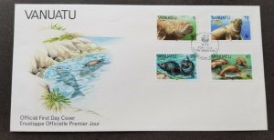 *FREE SHIP Vanuatu Endangered Species Dugong WWF 1988 Marine Life Ocean (FDC)