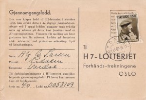 Norway 1946 Redalen Cancel Stamp Card to Oslo Ref 45652 