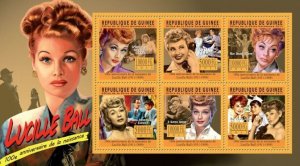 Guinea 2011 - 100th Anniversary of Lucille Ball (1911-1989). Mi 8404-8409