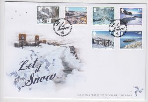 Isle of Man -  2009,  Christmas 'Let it Snow',  set  of  6,  on FDC