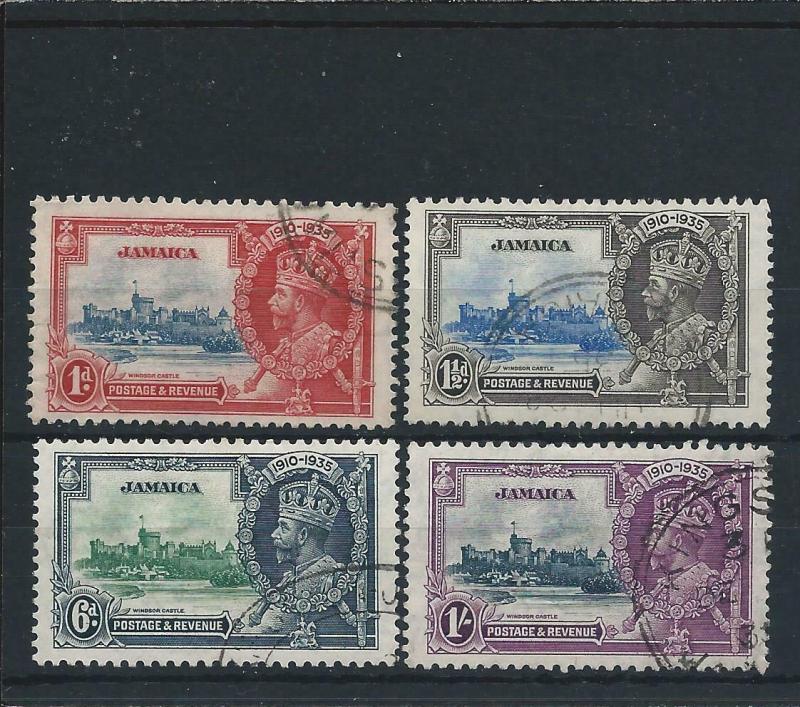 JAMAICA 1935 SILVER JUBILEE SET FU SG 114/117 CAT £40