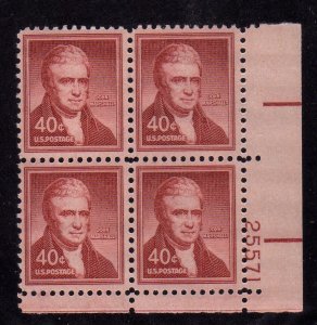 1050a 40c John Marshall 25571 LR Plate Block