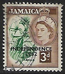 Jamaica # 188 - Mahoe Flower, overprinted - used.....{KBrG}