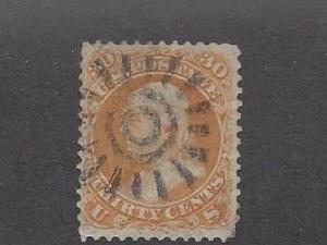 United States, 71, 30c Franklin Deep Orange Sgl,**Used**#1