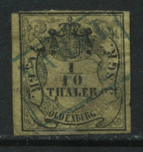 Oldenburg 1852 1/10 thaler used