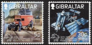 GIBRALTAR 1999 UPU Anniversary; Scott 807-08, SG 881-82; MNH