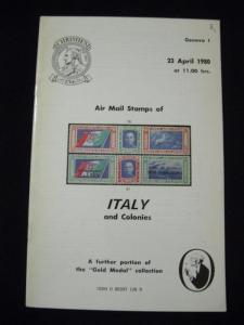 CHRISTIES AUCTION CATALOGUE 1980 AIRMAIL STAMPS OF ITALY AND COLONIES