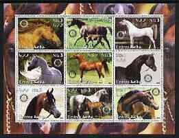 ERITREA - 2003 - Arabian Horses - Perf 9v Sheet - MNH - Private Issue