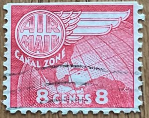 Canal Zone #C34 Used Single Canal Zone Globe and Wing SCV $.30 L48